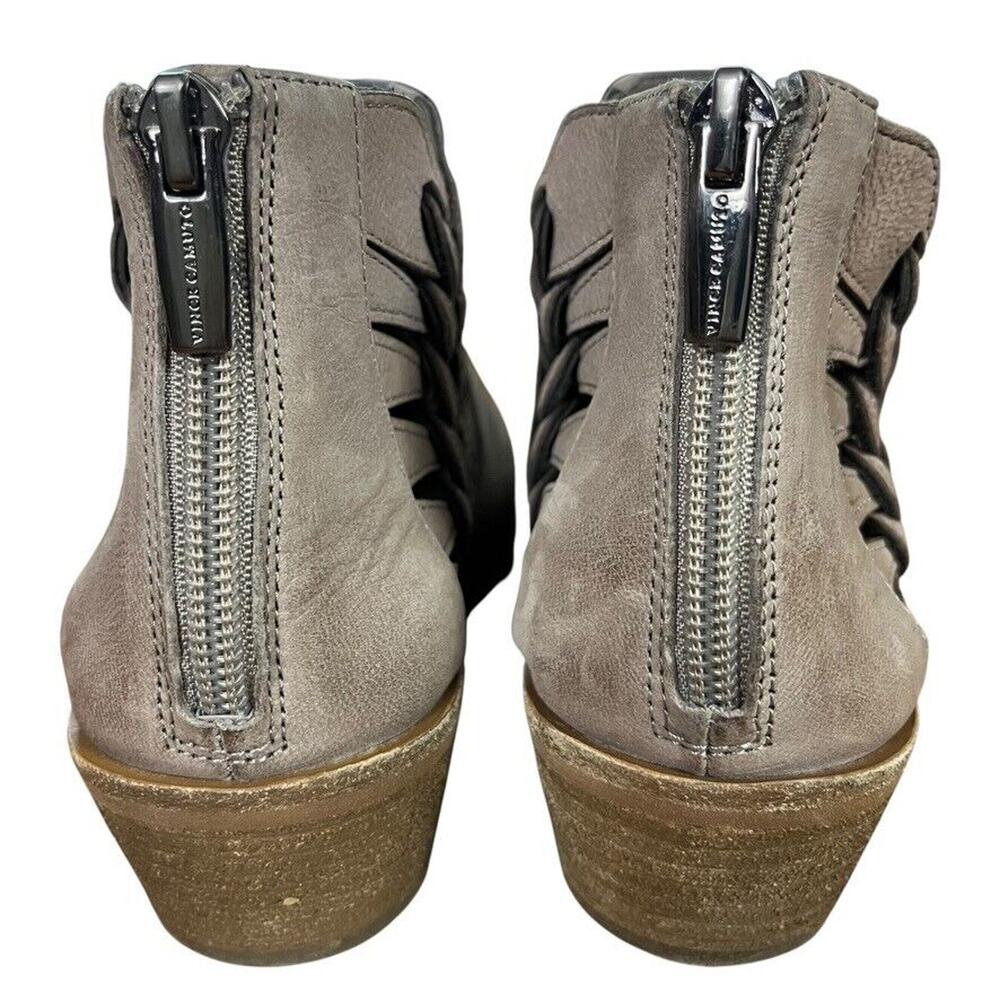 Vince Camuto Prestetta Womens Gray Chunky Heel Ankle Boots Booties Leather 7.5 - Picture 11 of 16